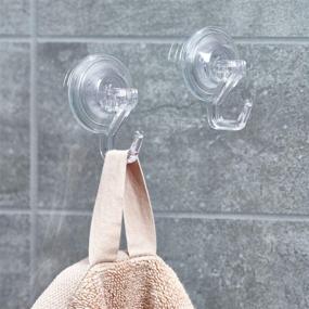 img 3 attached to 🛁 Secure and Versatile iDesign Power Lock Suction Cup Hooks for Bathroom Shower – Ideal for Loofahs, Towels, Sponges, and More! (Set of 2, Clear)