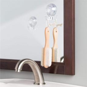 img 1 attached to 🛁 Secure and Versatile iDesign Power Lock Suction Cup Hooks for Bathroom Shower – Ideal for Loofahs, Towels, Sponges, and More! (Set of 2, Clear)