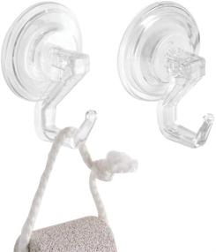 img 4 attached to 🛁 Secure and Versatile iDesign Power Lock Suction Cup Hooks for Bathroom Shower – Ideal for Loofahs, Towels, Sponges, and More! (Set of 2, Clear)