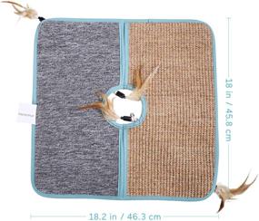 img 2 attached to 🐱 POPETPOP Sisal Cat Scratcher Mat - Durable Cat Scratching Carpet Pad for Optimal Claw Maintenance & Furniture Protection