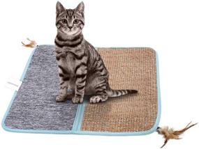 img 4 attached to 🐱 POPETPOP Sisal Cat Scratcher Mat - Durable Cat Scratching Carpet Pad for Optimal Claw Maintenance & Furniture Protection