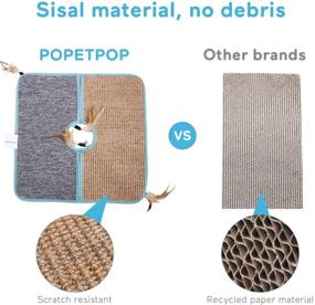 img 1 attached to 🐱 POPETPOP Sisal Cat Scratcher Mat - Durable Cat Scratching Carpet Pad for Optimal Claw Maintenance & Furniture Protection