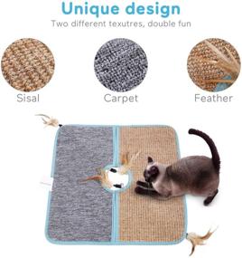 img 3 attached to 🐱 POPETPOP Sisal Cat Scratcher Mat - Durable Cat Scratching Carpet Pad for Optimal Claw Maintenance & Furniture Protection