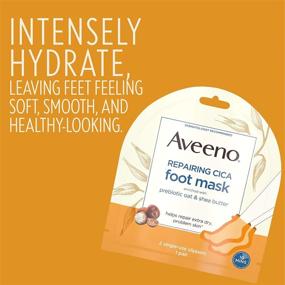 img 2 attached to 👣 Aveeno Repairing CICA Foot Mask for Extra Dry Skin, with Prebiotic Oat and Shea Butter - Moisturizing Foot Mask with 6 Pairs of Single-Use Slippers