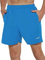 🏃 demozu men's 5 inch running shorts: lightweight quick dry fitness shorts with pockets - ideal for gym, tennis, and workout logo