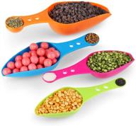 🥄 convenient pack of 4: 2 in 1 scoop & measuring spoons set for canisters – colorful, versatile and efficient for dry and liquid ingredients logo