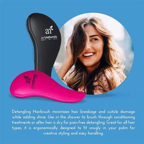 img 1 attached to 🎁 ArtNaturals Detangling Hair Brush Set - (2 Piece Gift Set - Pink &amp; Black) - Detangler Comb for Women, Men and Kids - Wet &amp; Dry – Removes Knots and Tangles, Ideal for Thick and Curly Hair – Pain-Free