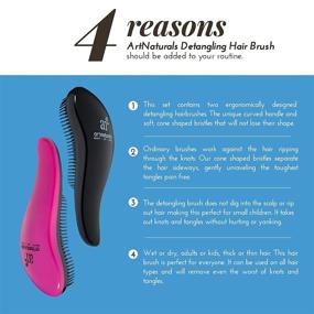 img 3 attached to 🎁 ArtNaturals Detangling Hair Brush Set - (2 Piece Gift Set - Pink &amp; Black) - Detangler Comb for Women, Men and Kids - Wet &amp; Dry – Removes Knots and Tangles, Ideal for Thick and Curly Hair – Pain-Free