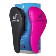 🎁 artnaturals detangling hair brush set - (2 piece gift set - pink &amp; black) - detangler comb for women, men and kids - wet &amp; dry – removes knots and tangles, ideal for thick and curly hair – pain-free logo