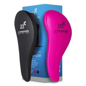 img 4 attached to 🎁 ArtNaturals Detangling Hair Brush Set - (2 Piece Gift Set - Pink &amp; Black) - Detangler Comb for Women, Men and Kids - Wet &amp; Dry – Removes Knots and Tangles, Ideal for Thick and Curly Hair – Pain-Free