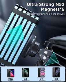 img 3 attached to 🐊 Anwas Bionic Alligator Magnetic Car Phone Holder - Strong Air Vent Mount with 6 Strong N52 Magnets for iPhone Samsung LG Google Pixel and More