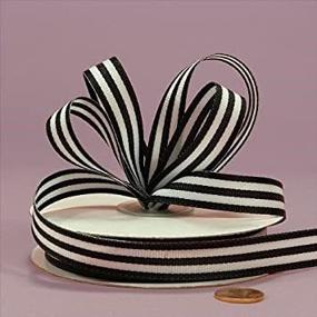 img 4 attached to 🎀 Classic Black Jenna Striped Grosgrain Ribbon - 5/8" X 25Yd: Stylish and Durable Trim for Crafts and Decorations