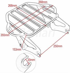 img 3 attached to 🛵 Багажная полка Benlari Chrome, съемная - полка для установки на двоих Harley Davidson Touring Road King Street Electra Glide (2009-2021)