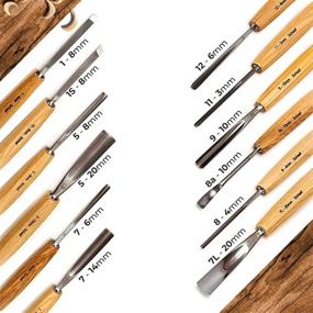 img 1 attached to Schaaf Wood Carving Tools Set - 12 Full Size Gouges and Chisels for Beginners and Professionals, with Canvas Case - Sharp, Quality-Tested CR-V 60 Steel Blades