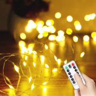 🔆 warm white string lights: 33ft 100 led usb powered fairy lights with remote control - perfect for bedroom, patio, party, wedding, christmas & more! logo