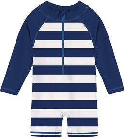 img 3 attached to 🩱 TUPOMAS Baby Toddler Boys Girls Swimsuit UPF 50+ Rashguard Swimwear One-Piece Long Sleeve Bathing Suits 6 Months to 3 Years
