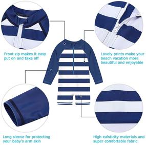 img 2 attached to 🩱 TUPOMAS Baby Toddler Boys Girls Swimsuit UPF 50+ Rashguard Swimwear One-Piece Long Sleeve Bathing Suits 6 Months to 3 Years