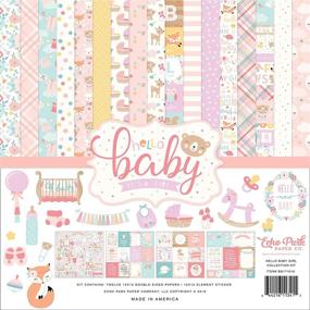 img 1 attached to 🎀 Echo Park Paper Company Hello Baby Girl Collection Kit: Pink, Teal, Yellow, Purple, Orange Paper - 12 Count