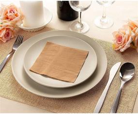 img 3 attached to 🍽️ 500 Pack of 5 x 5 Inch Brown Kraft Paper Napkins by Kraft Party Supplies