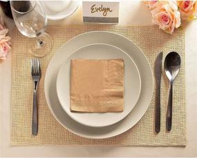 img 2 attached to 🍽️ 500 Pack of 5 x 5 Inch Brown Kraft Paper Napkins by Kraft Party Supplies