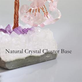 img 2 attached to Enhanced Feng Shui Natural Rose Quartz Crystal Tree on Clear Quartz Base – Healing Copper gemstones Money Tree for Desk Décor in Home or Office