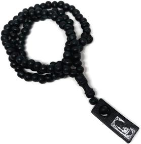 img 2 attached to Muslim Wooden Tasbih 99 Beads Amn081 Printed Picture Tag - Islamic Prayer Zikr Misbaha | Ramadan Gift (Black)