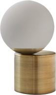 💡 rivet modern glass globe table lamp with led light bulb - 7 x 10 inches, brass finish - buy from amazon логотип