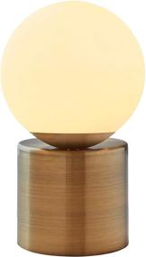 img 2 attached to 💡 Rivet Modern Glass Globe Table Lamp with LED Light Bulb - 7 x 10 Inches, Brass Finish - Buy from Amazon