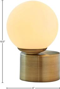 img 1 attached to 💡 Rivet Modern Glass Globe Table Lamp with LED Light Bulb - 7 x 10 Inches, Brass Finish - Buy from Amazon