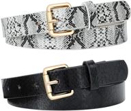 🐍 jasgood snakeskin fashion leather c black women's belt: chic accessories for stylish ensembles logo