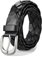 👔 stylish braided leather belts: versatile unisex men's casual accessories logo