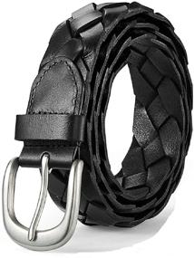 img 2 attached to 👔 Stylish Braided Leather Belts: Versatile Unisex Men's Casual Accessories