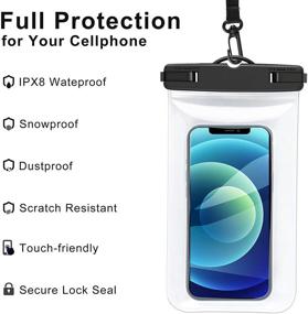 img 3 attached to 📱 AINOYA Universal Waterproof Case 2 Pack: IPX8 Phone Pouch for iPhone 12 Pro Max, Galaxy s21 Ultra, Pixel 5a, OnePlus 9 Pro - Up to 7" (Black)