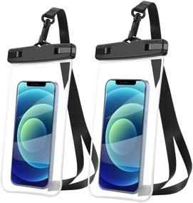 img 4 attached to 📱 AINOYA Universal Waterproof Case 2 Pack: IPX8 Phone Pouch for iPhone 12 Pro Max, Galaxy s21 Ultra, Pixel 5a, OnePlus 9 Pro - Up to 7" (Black)