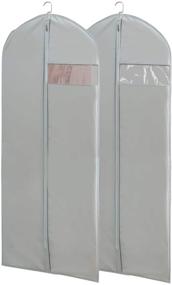 img 4 attached to 👗 Dress Bags for Gowns Long: Set of 2 Long Clear Garment Bags (23.3'' X 65'')