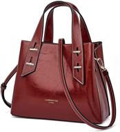 👜 chic laorentou small leather satchel: stylish women's shoulder bag & mini tote with handle logo