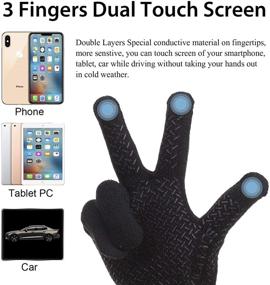 img 3 attached to 🧤 Двухслойные антискользящиеся перчатки для сенсорного экрана