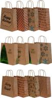 🎁 holiday gift bags, foil hot-stamp medium bags with assorted christmas prints - pack of 18 (multi-colored) logo