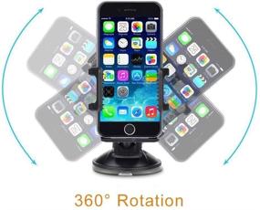 img 1 attached to Pasonomi 360 Rotation Universal Car Windshield/Dashboard Phone Mount Holder - For iPhone, Samsung, HTC, LG, Nokia, and More