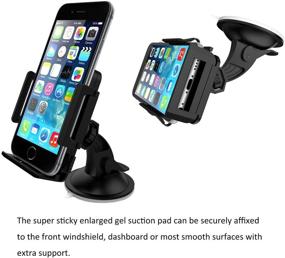 img 2 attached to Pasonomi 360 Rotation Universal Car Windshield/Dashboard Phone Mount Holder - For iPhone, Samsung, HTC, LG, Nokia, and More