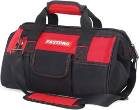 img 4 attached to 👜 FASTPRO 14-Inch Zip-top Wide Mouth Open Storage Tool Bag: Stylish Design with Quality Endurance and Adjustable Shoulder Strap