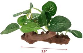 img 3 attached to Enhance Your Aquarium with Lifelike Bitray Plastic Artificial Water Grass Decoration (Oval Leaf) in Green