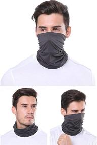 img 1 attached to Ice Silk Cooling Neck Gaiter Balaclava Bandana Headwear for Dust Outdoors - Sports Face Scarf