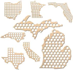 img 4 attached to 🍺 All States Beer Cap Map Michigan - Showcase Your Collection with a 26x25 Inch Birch Plywood Michigan Beer Cap Holder!