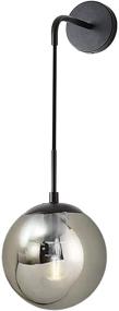 img 3 attached to BOKT Mid Century Modern Wall Lamp Minimalist Adjustable Bedside Wall Lamp Ball Glass Fixture Reading Lamp (Black Body Smoky Shade)