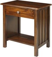 🌙 new warm brown vanderbilt nightstand with convenient usb port for home логотип