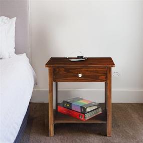 img 3 attached to 🌙 New Warm Brown Vanderbilt Nightstand with Convenient USB Port for Home