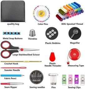 img 1 attached to Complete 126-Piece Sewing Kit: Premium Supplies for Adults, Beginners, Travel & Home Repairs