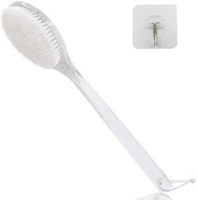 img 4 attached to Translucent Handle Mczxon Bath Body Back Shower Brush with Curved Long Handle for Exfoliating Skin, Enhancing Blood Circulation, Back Scrubber Bath Shower Wet or Dry Brushing Body Brush