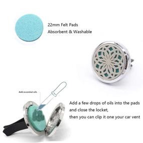 img 1 attached to 🚘 Enhance Your Drive with the 4 PCS Essential Oil Car Diffuser Vent Clip: Aromatherapy Locket Air Freshener & 48 Refill Pads
